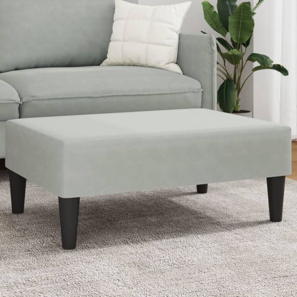 vidaXL Apoio de Pés 77x55x31 cm Veludo Cinzento-claro - 4053789299