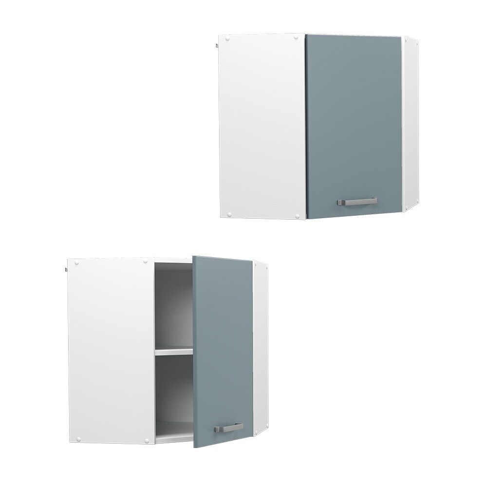 Vicco Eckhängeschrank Küchenschrank R-Line Solid Weiß Blau Grau 57 cm modern