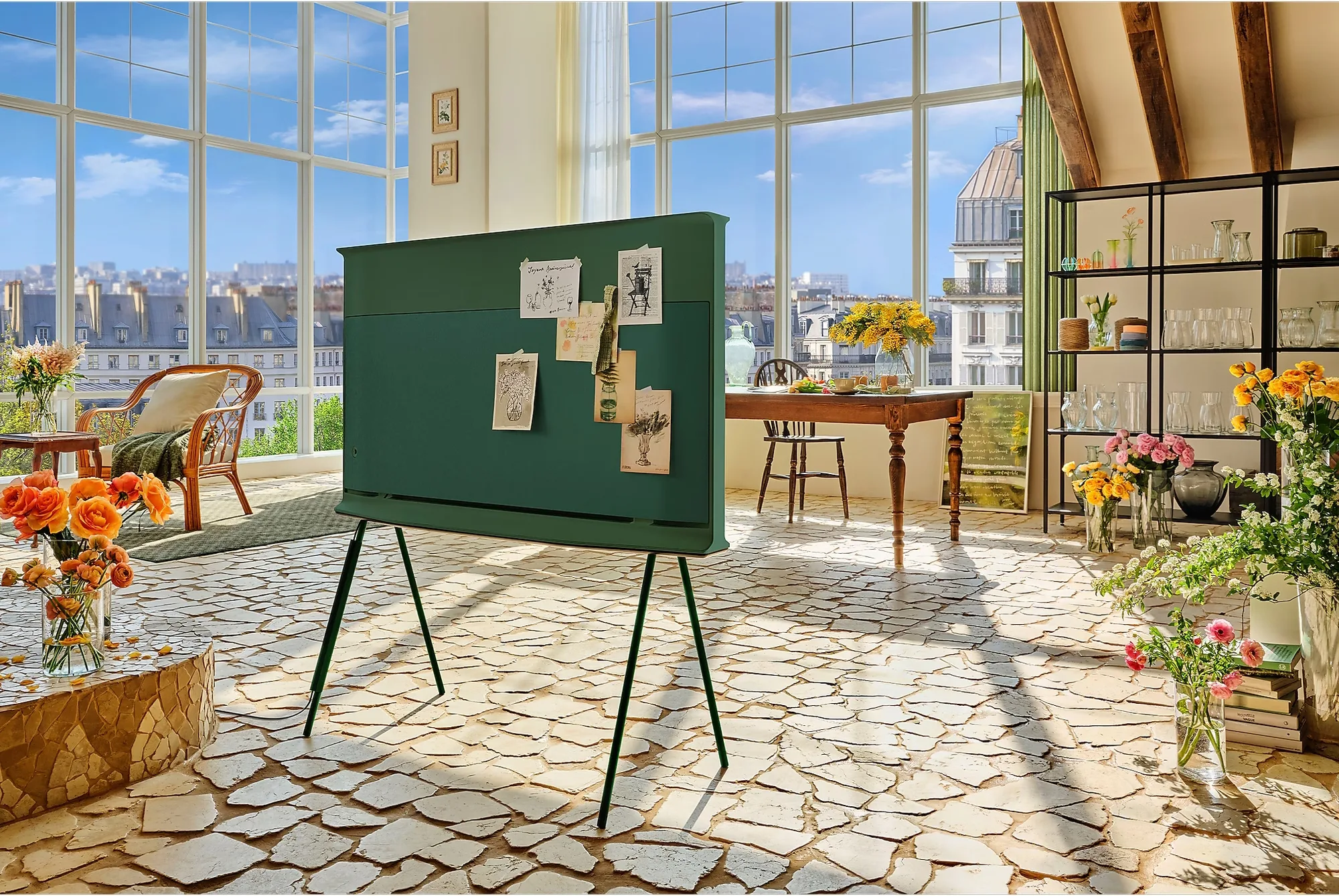 Samsung The Serif 2024 TQ50LS01D Vert Lifestyle TV