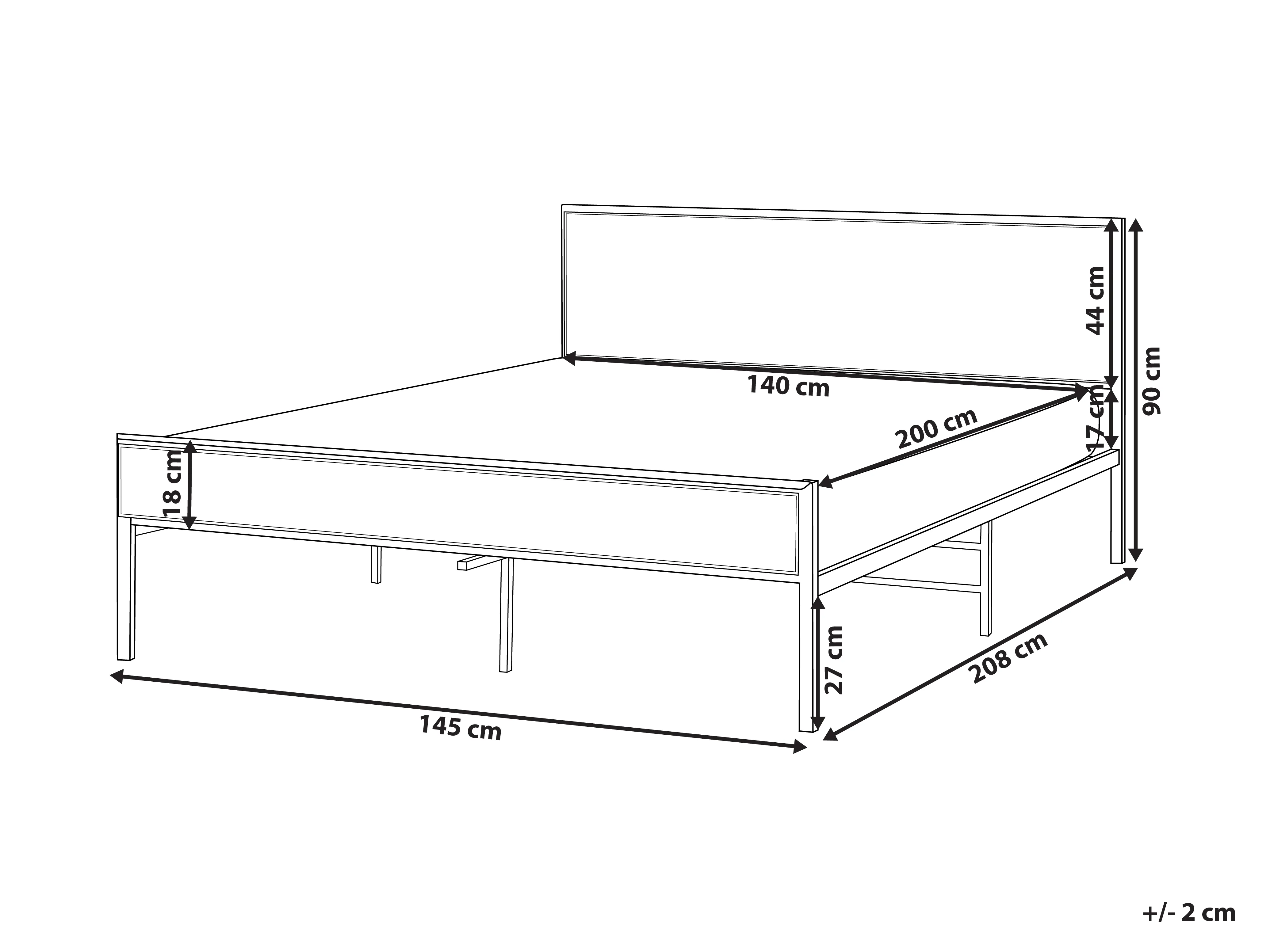 Bed PE rotan AVANTON 140 x 200 cm Zwart