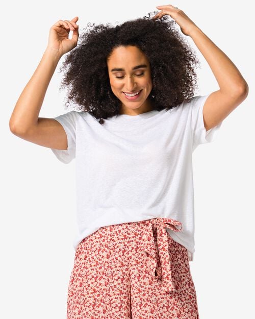 t-shirt femme Evie avec lin blanc