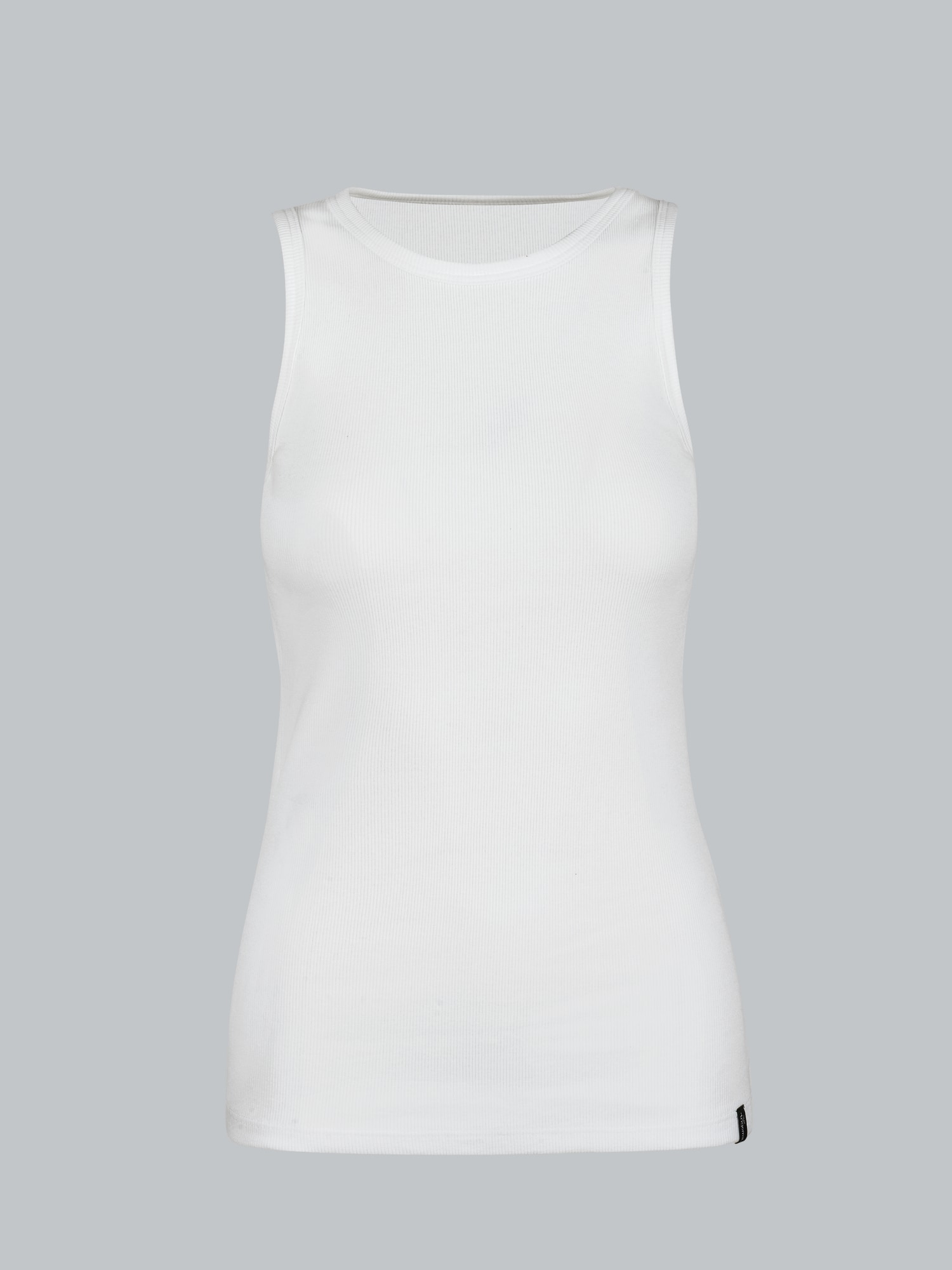 Träger-Shirt elastischer Doppelripp Weiss