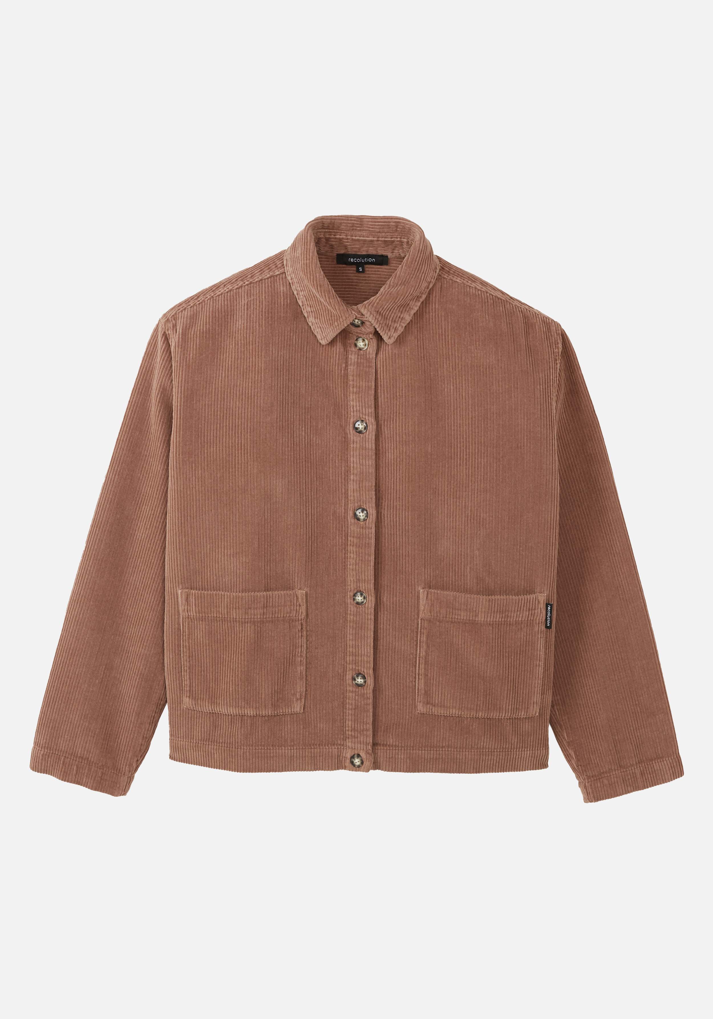 Recolution Cord-Overshirt Rhodea Cognac Brown