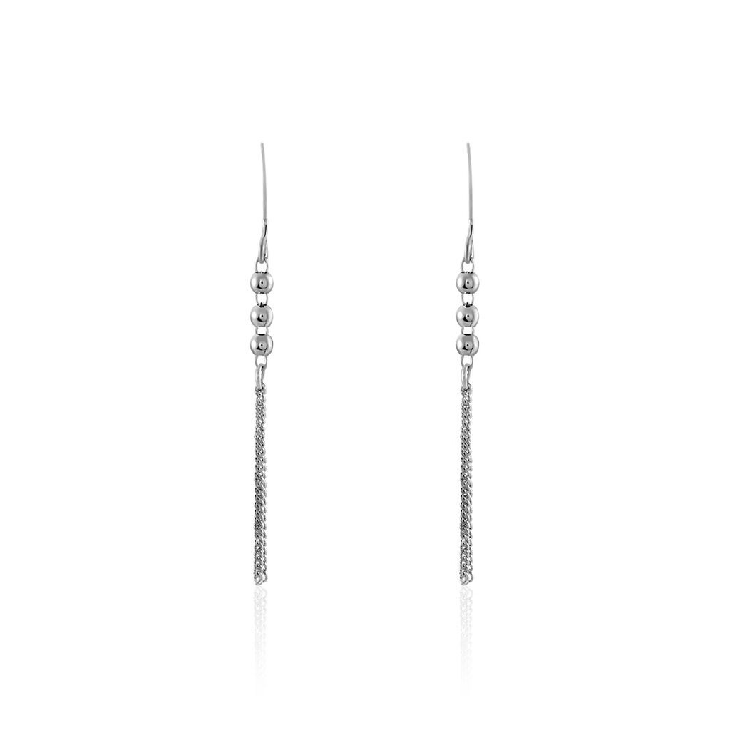Boucles D'oreilles Pendantes Melodie Argent Blanc