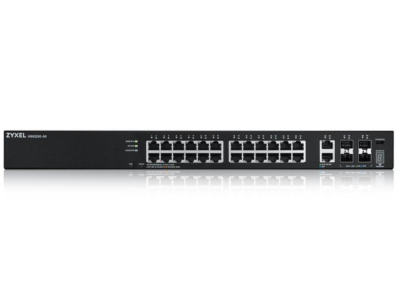 Zyxel Switch XGS2220-30 30 Port 24-Port GbE L3 Access Switch mit 6 10G Uplink