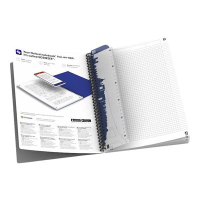 Oxford Office MyColours - Cahier polypro à spirale - A5 - 180 pages - petits carreaux (5x5 mm) - disponible dans différentes couleurs