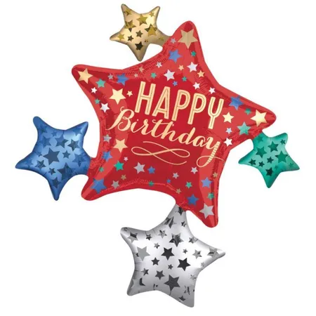 amscan Folienballon SuperShape Geburtstag Satin Star 81 x 88 cm