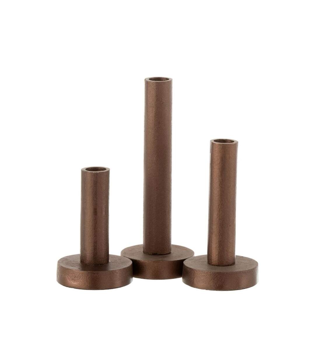 Paris Prix - Lot De 3 Chandeliers Déco mat 21cm Marron Foncé
