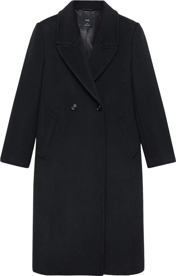 MANGO Lapels wool coat Black
