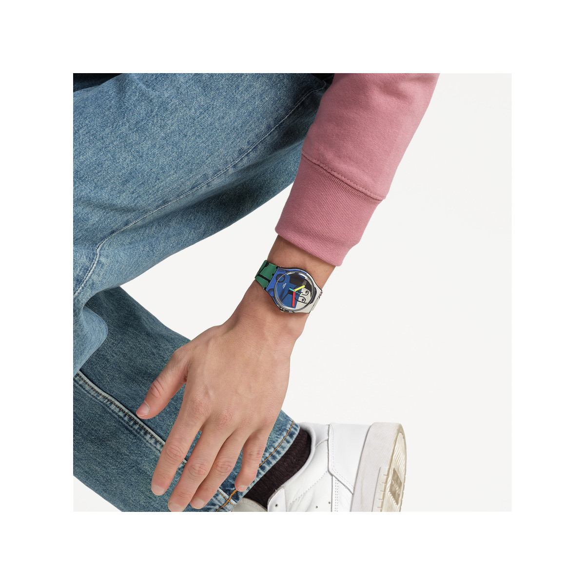 Montre SWATCH New gent bioceramic Leger's two women holding flowers homme bracelet silicone multicolore