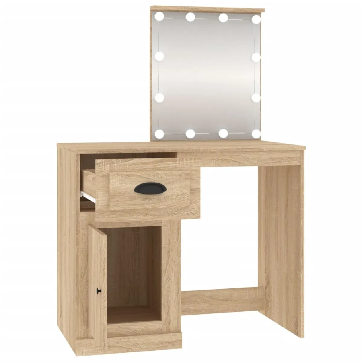 Helloshop26 Coiffeuse avec led - Chêne sonoma