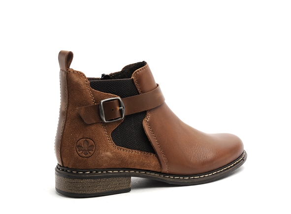 Rieker boots bottine plates femme z49a9 marron