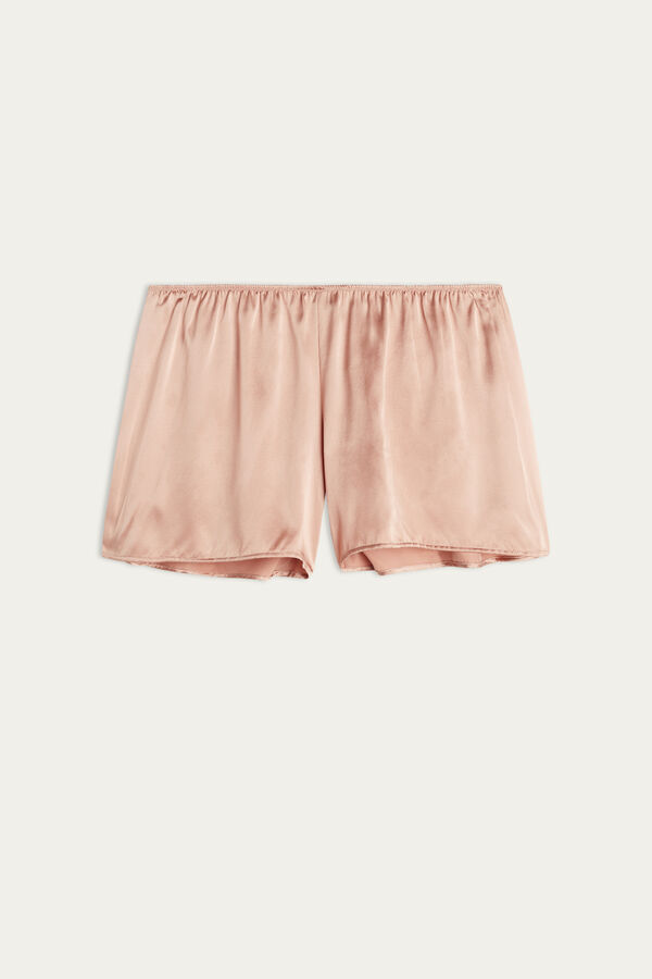 Shorts lisos de cetim de seda