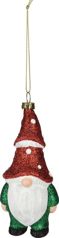 Home and Styling kersthanger gnome/dwerg/kabouter - kunststof - 12,5 cm