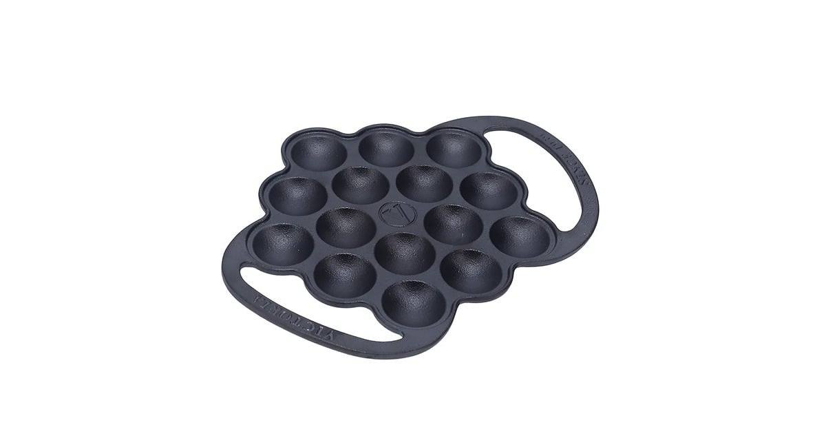 VictoriaPoffertjes pan, 15 per keer, Seasoned bak-/braadpan  (Zwart, Color packaging)
