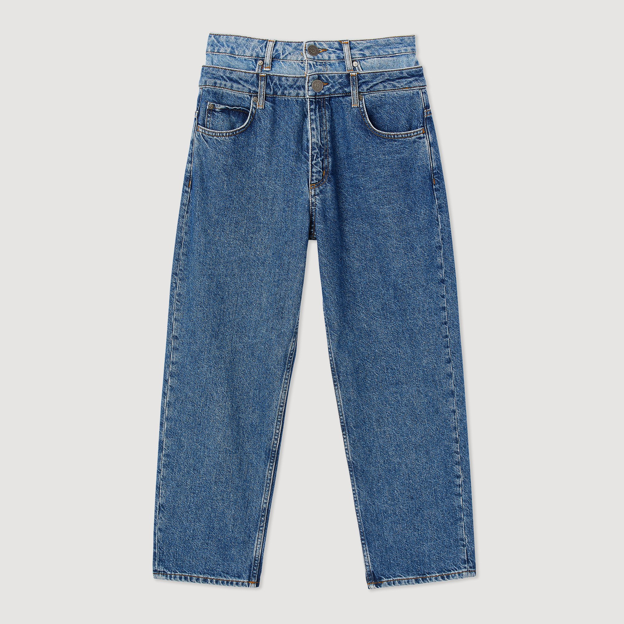 Jean trompe l'œil coupe mom