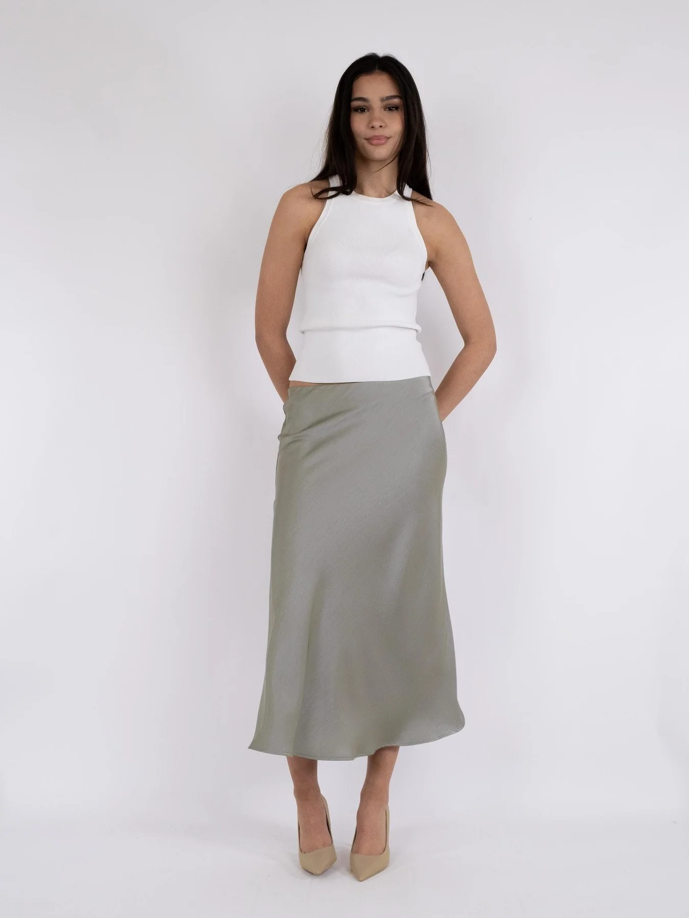 Neo Noir Bovary Skirt smoke green