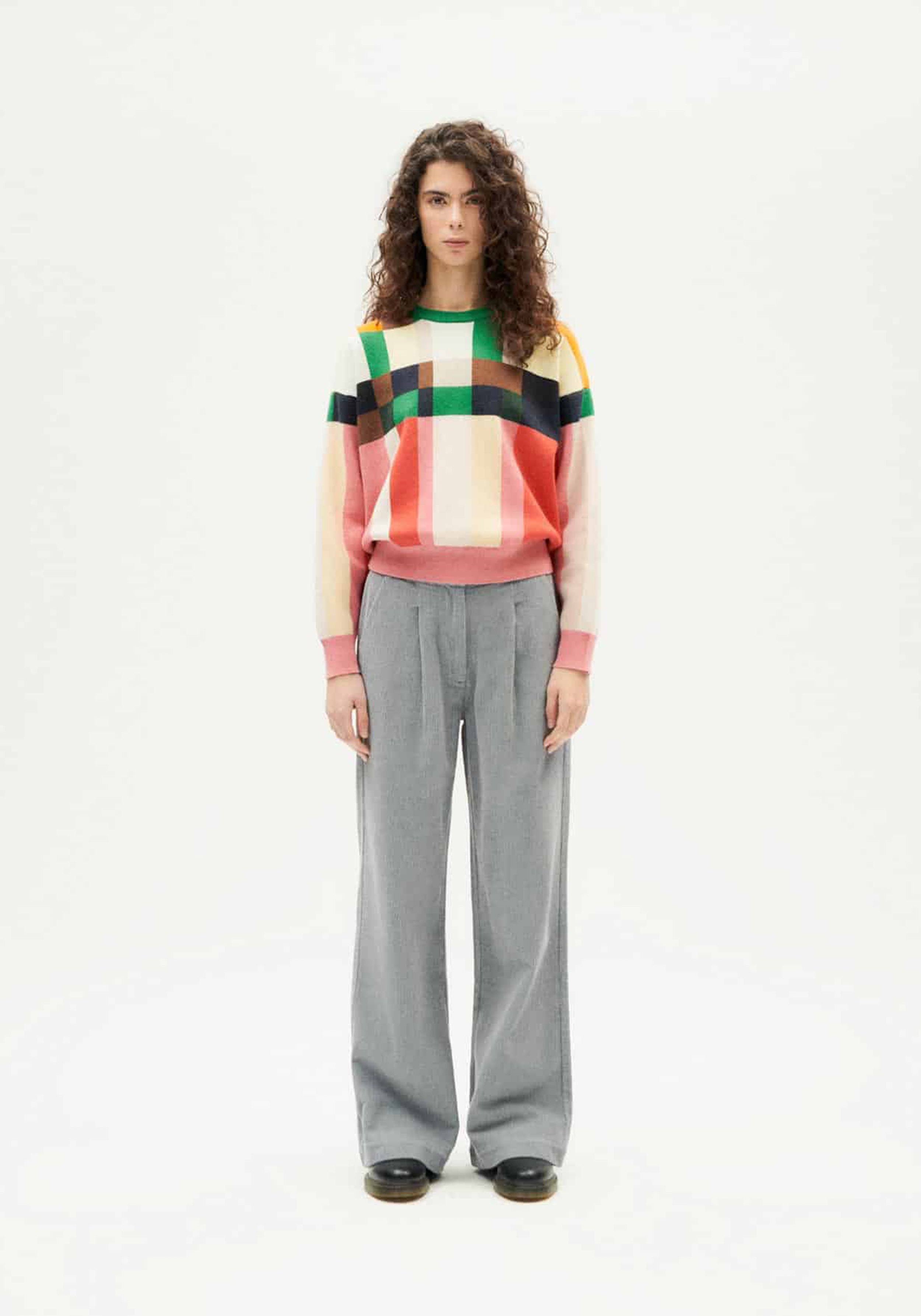 Thinking Mu Wollpullover Philis Grid