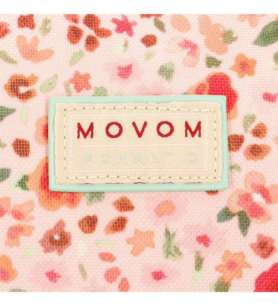 Estojo para lápis Movem Romantic Girl com três compartimentos - Verde - 22x10x9cm -