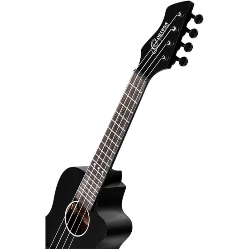 Ortega RUHZ-CE-SBK Horizon Series Concert Ukulele Black elektrisch-akoestische concert ukelele