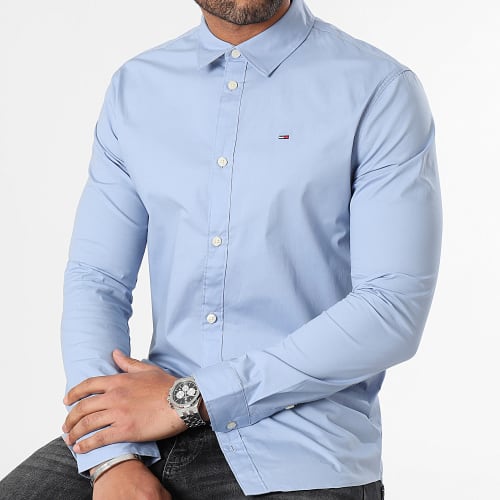Chemise Manches Longues Slim Fit Original Stretch Bleu Clair