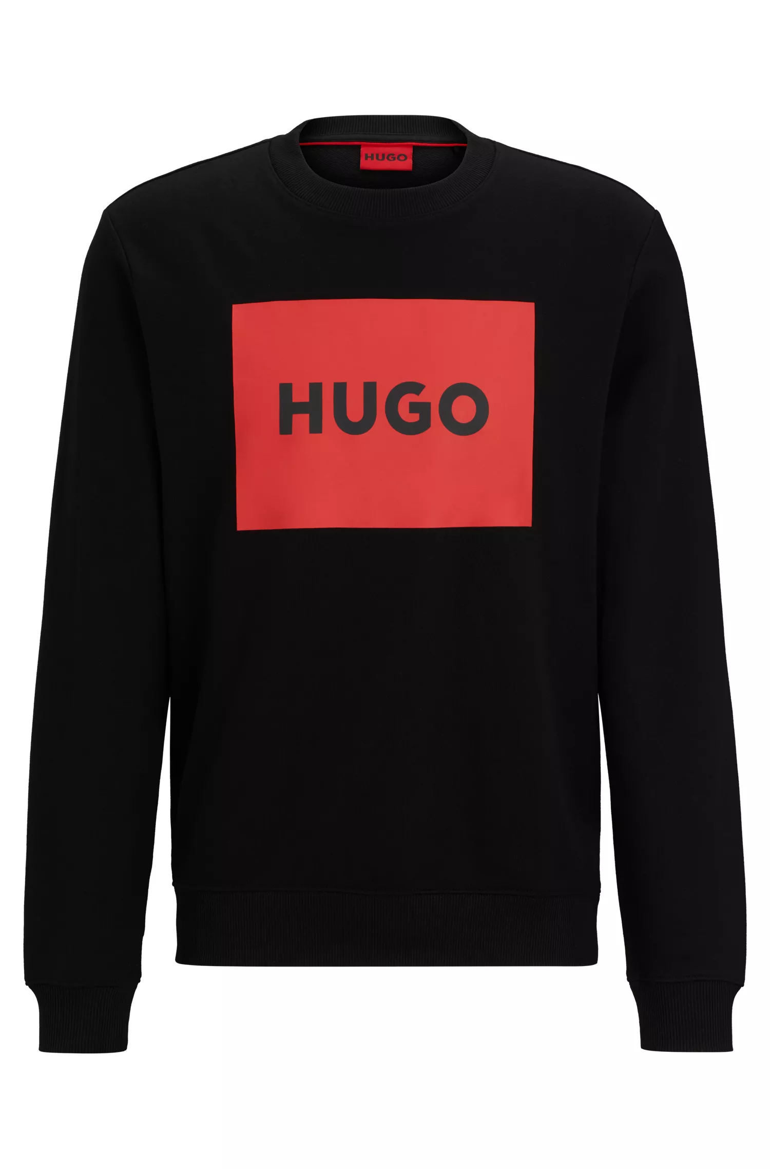 Moletom HUGO vermelho em algodão felpudo com detalhe do logotipo