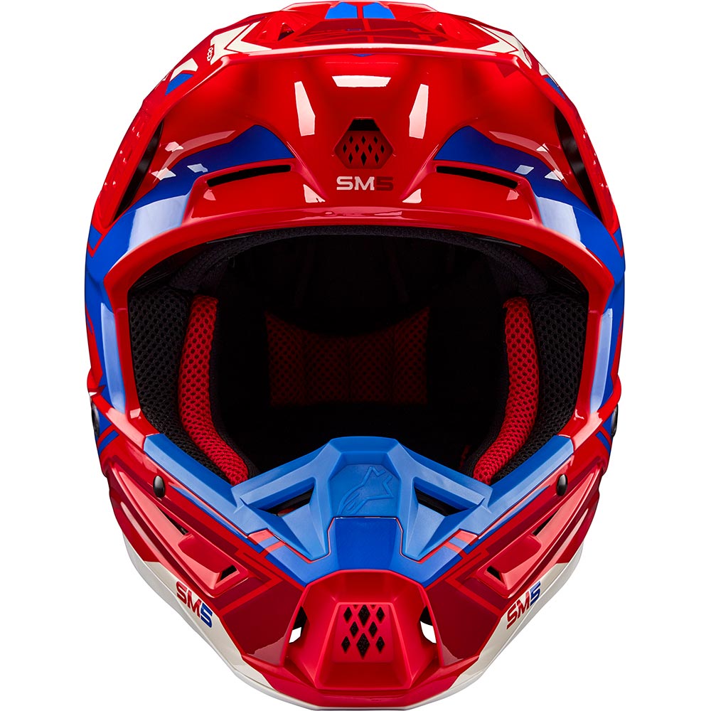 Alpinestars - Casque S-M5 Action 2 Rouge / Bleu / Brillant