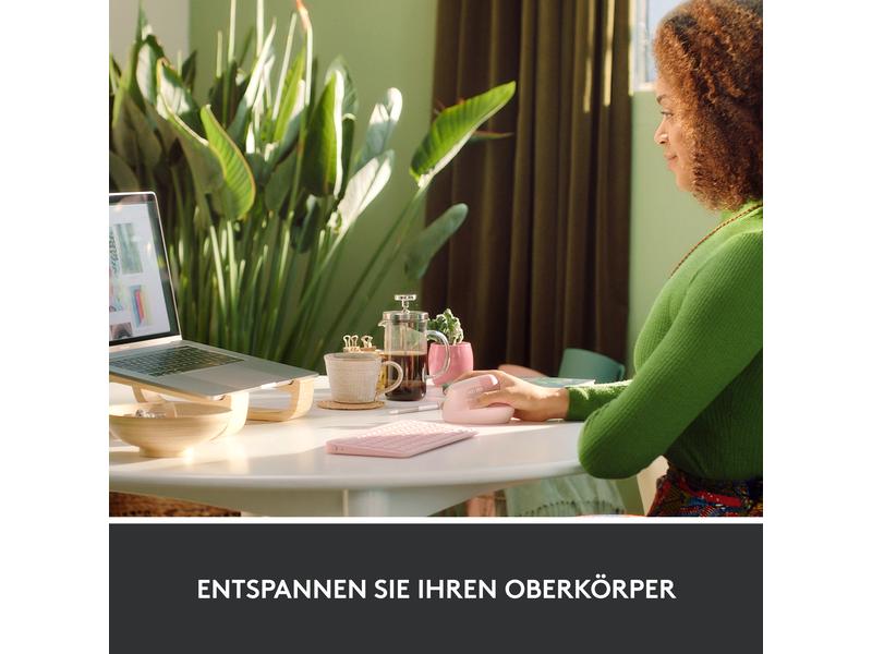 Logitech Ergonomische Maus Lift Rose Komfortable ergonomische Maus mit vertikalem Design für kleine bis mittelgrosse Hände
