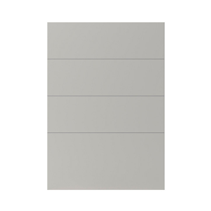 Façade de cuisine 3 tiroirs et 1 casserolier Stevia gris mat l. 50 cm x H. 72 cm GoodHome
