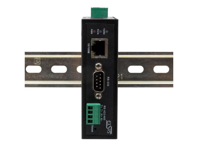 Exsys Serieller Geräteserver EX-61001 Serieller Multiprotokoll-Geräteserver mit 1 Ethernet Port