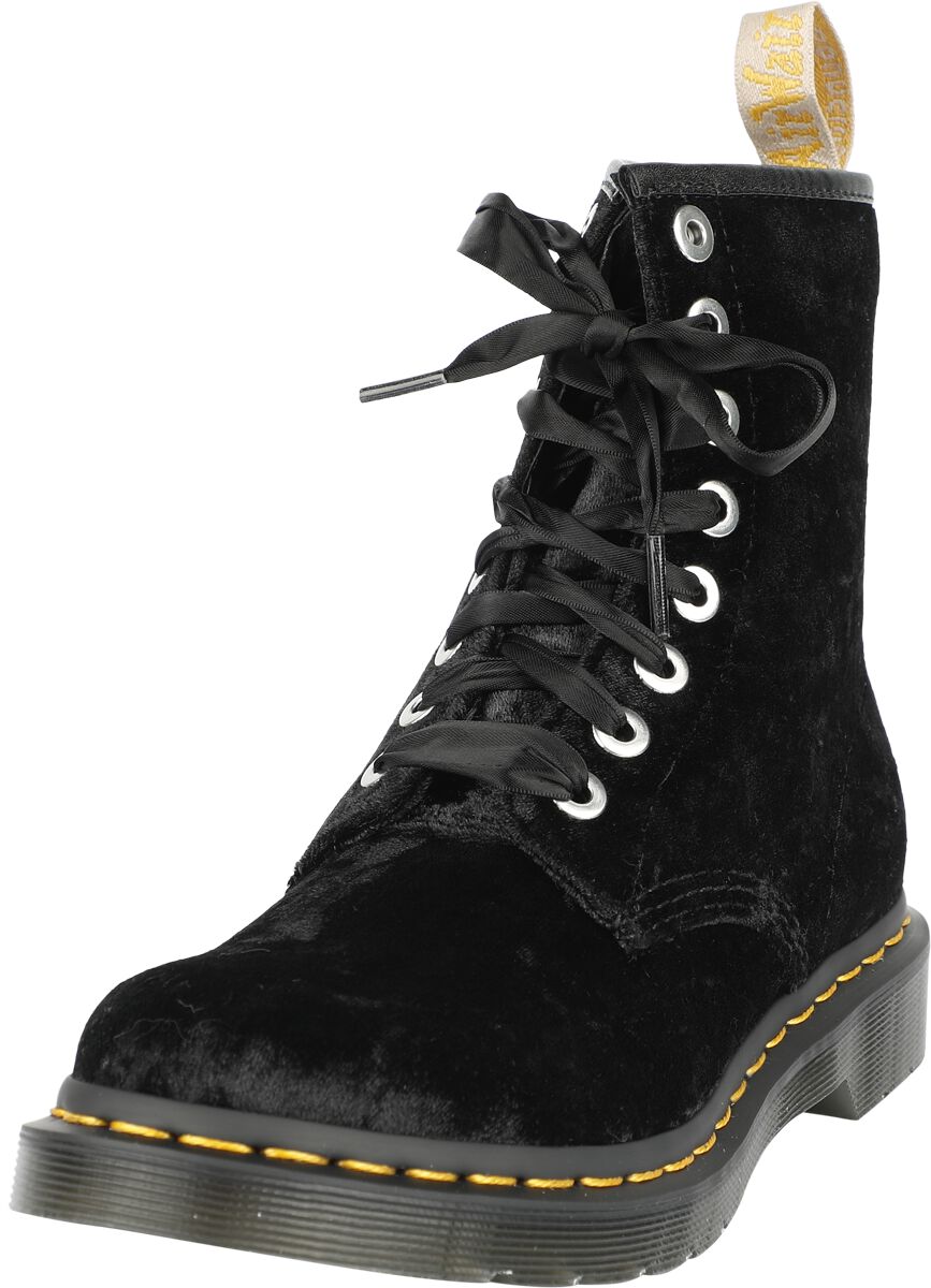 1460 Vegan - Black crushed velvet | Dr. Martens Bottes