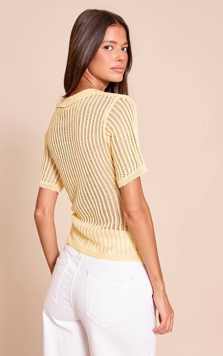 Citron Haut Polo En Maille À Col V