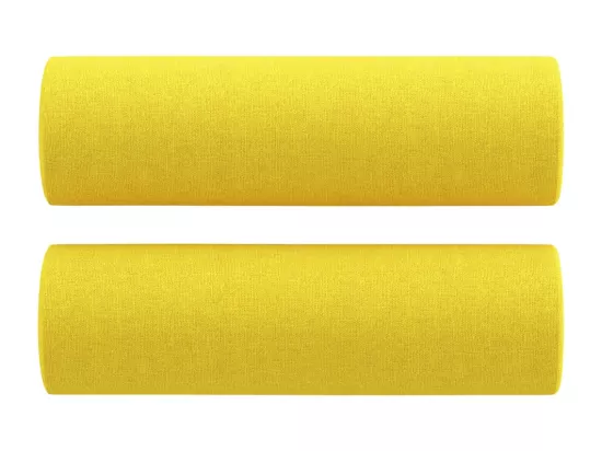 Ensemble de canapés 3 pièces avec coussins jaune clair tissu