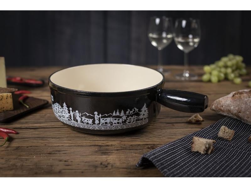 Kuhn Rikon Fondue-Caquelon Induktion Alpweide Schwarz Fonduepfanne