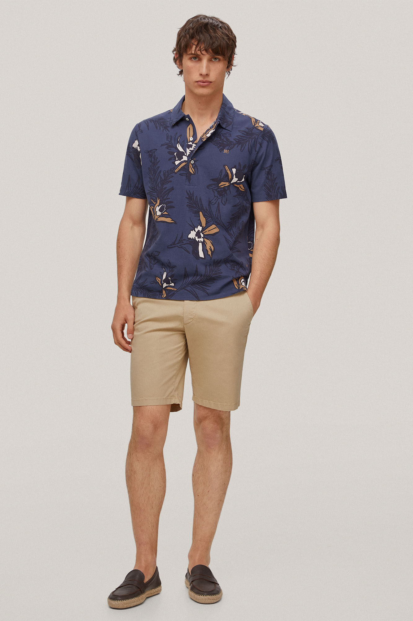 Camisa polo estampada - Azul