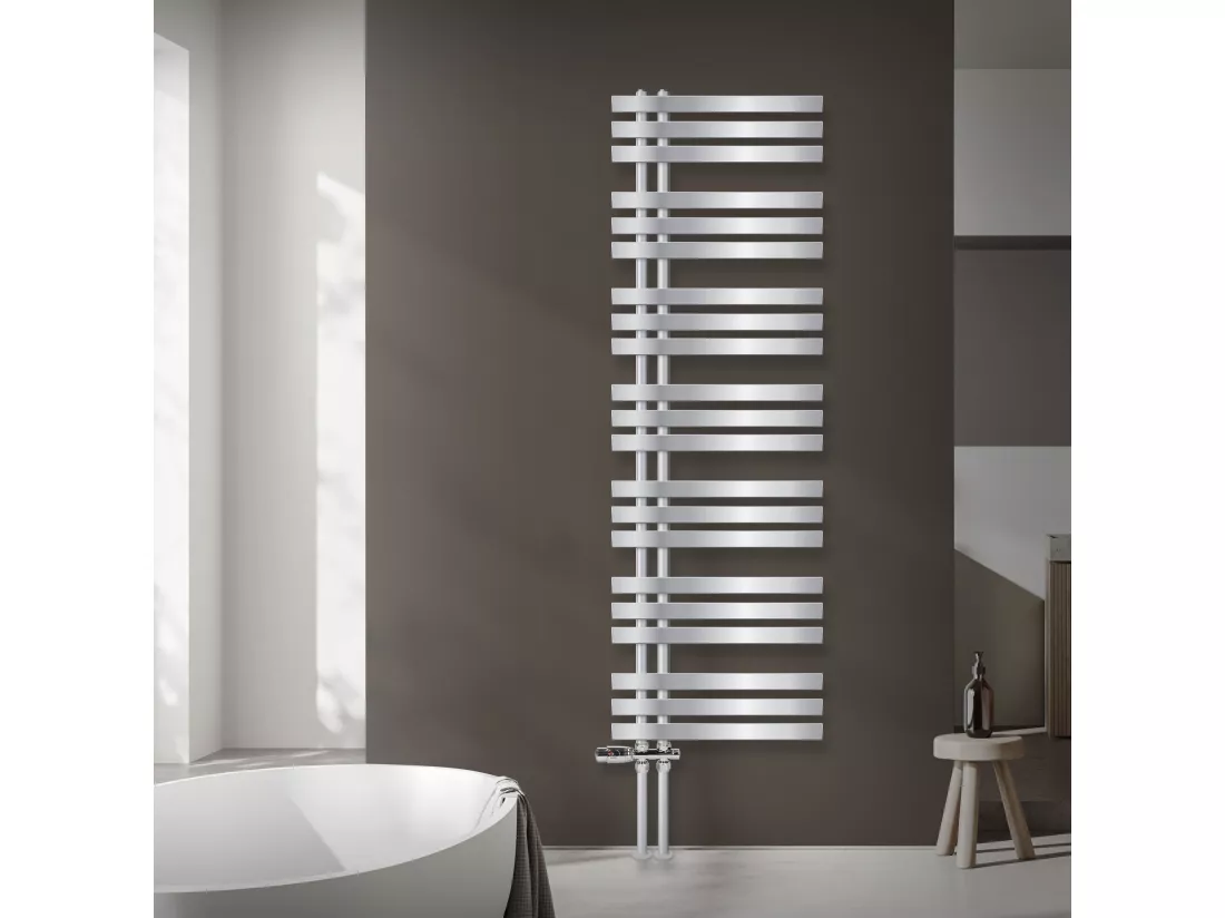 Radiateur salle de bain sèche-serviette chrome raccordement au sol 50x160 cm