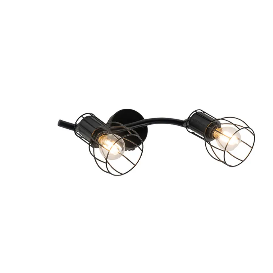 Qazqa opbouwspots botu zwart e14