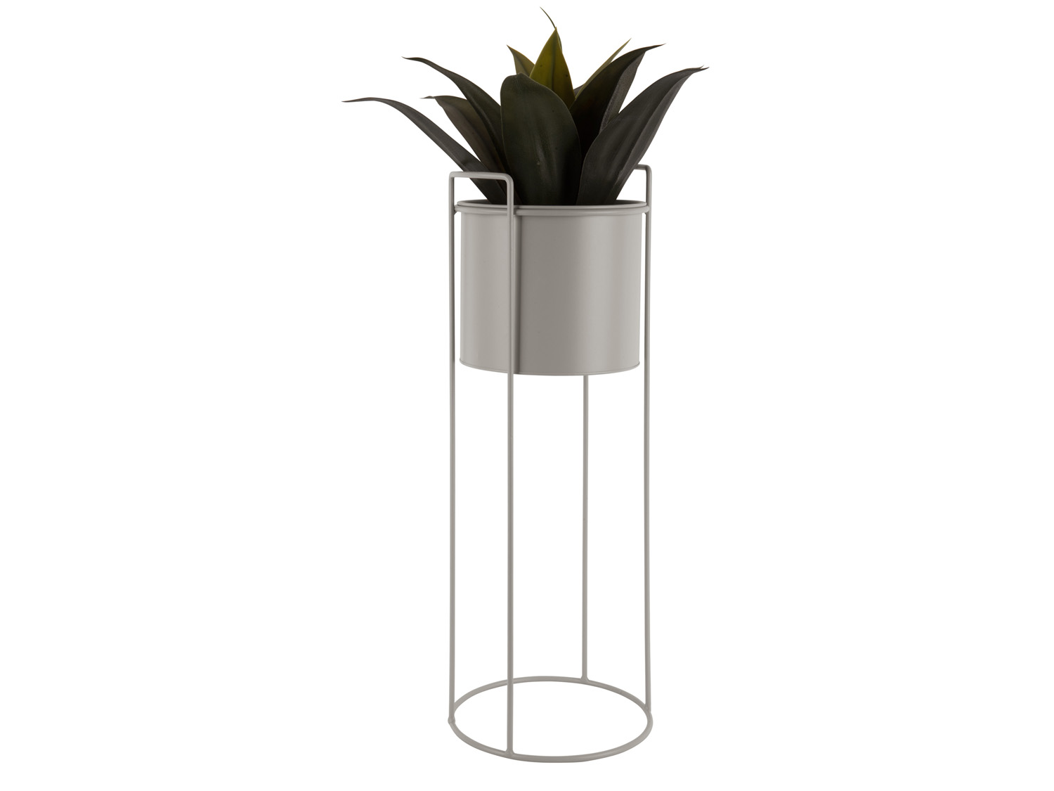 Plant pot set Essence round iron warm grey
