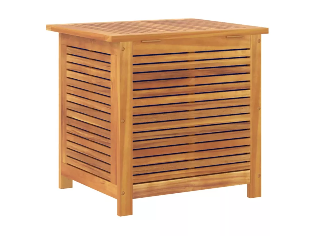 Boîte de rangement de jardin persiennes 60x50x56cm bois acacia