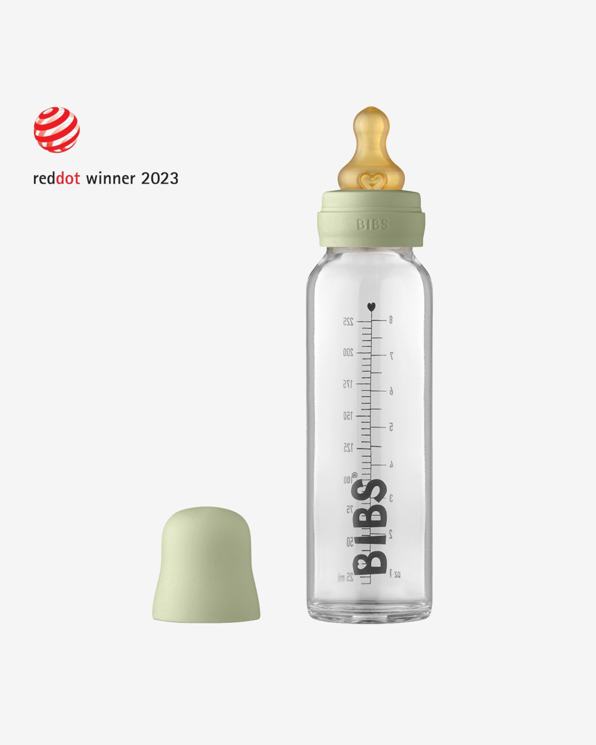 BIBS Tåteflaske i Glass 225 ml – Komplett Sett