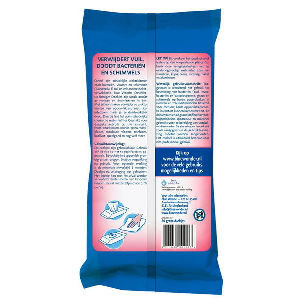 Blue Wonder Desinfectiedoekjes - 80 Stuks