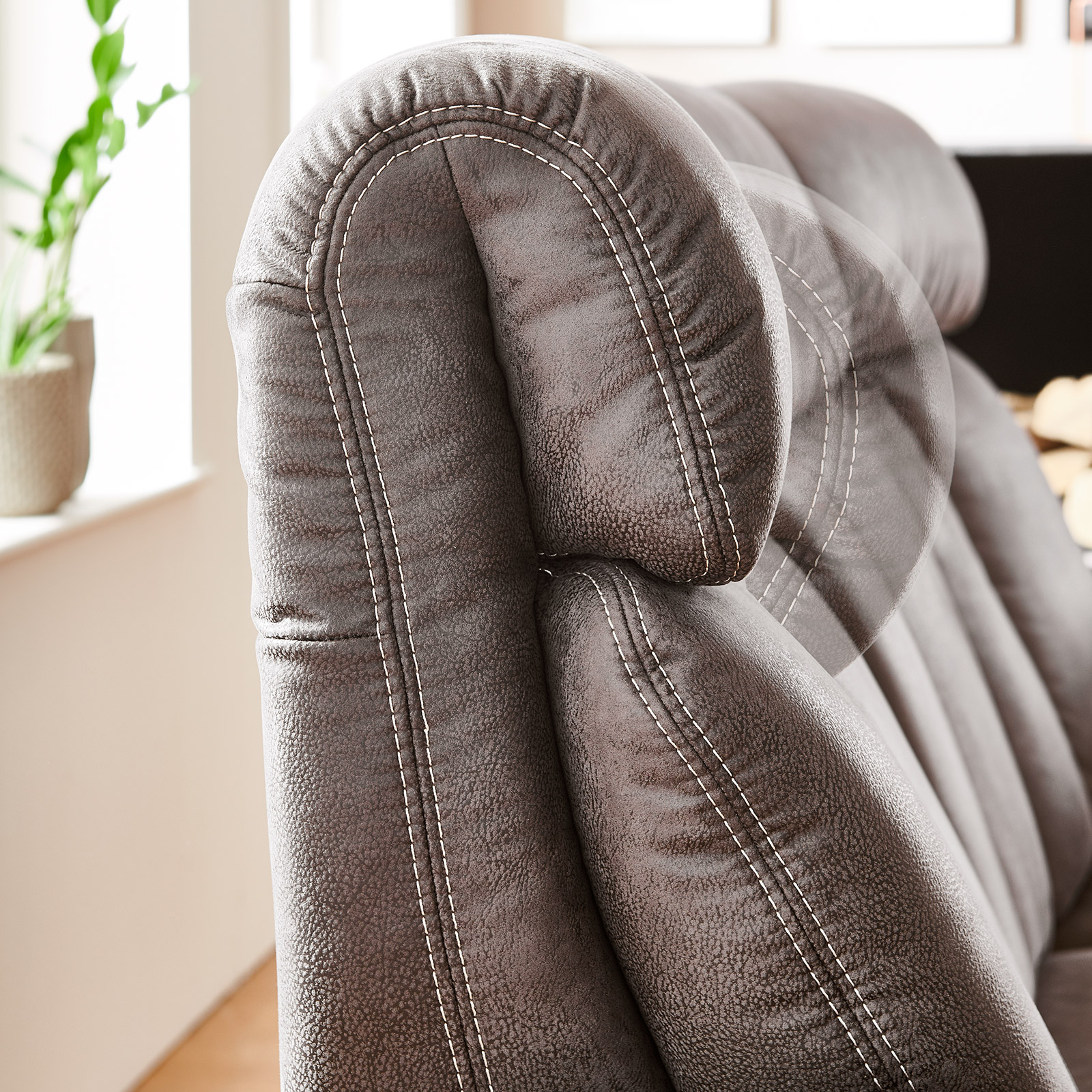 polsterpower 2,5-Sitzer Sofa - Saddle anthrazit