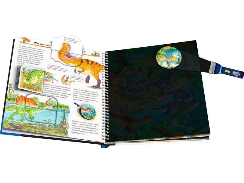 Ravensburger Kinder-Sachbuch WWW Leuchte und entdecke: Dino Taschenlampen-Buch mit Folien und Klappen