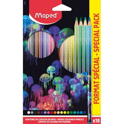 Maped Deepsea Paradise - 18 Crayons de couleur bois - pochette carton