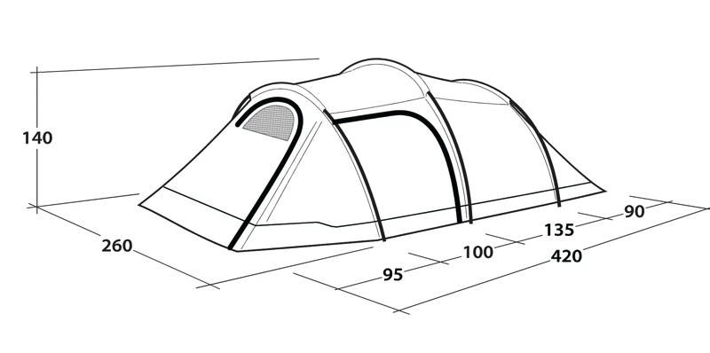 Outwell Earth 4 Plus Tunnelzelt für 4 Personen dunkelgrün