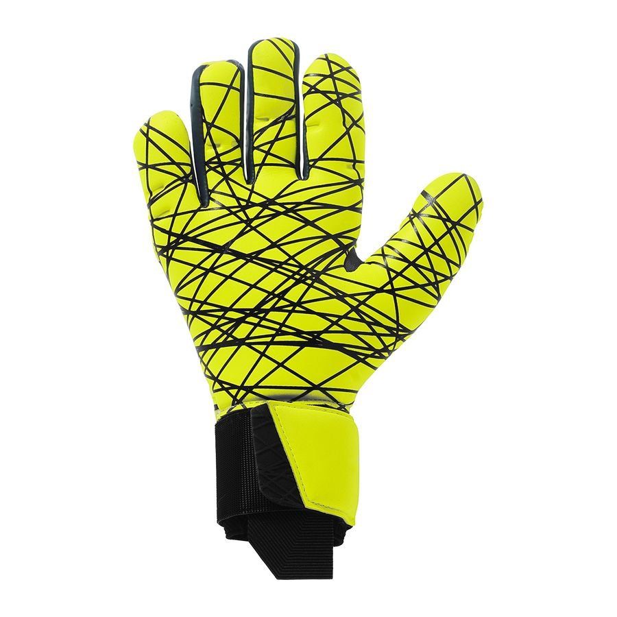 Uhlsport Gants de Gardien Prediction Energy Ultragrip HN - Jaune Fluo/Bleu Marine