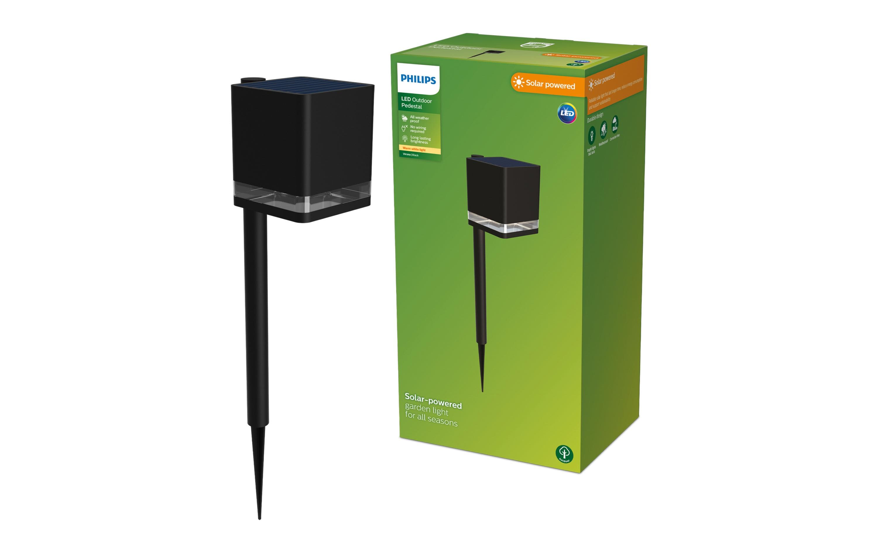Virona Spiess Solar 1.8W 2700K schwarzPhilips 8720169386839 Aussenbeleuchtung Aussensockel-/Pfostenbeleuchtung Nicht austauschbare(s) Leuchtmittel LED