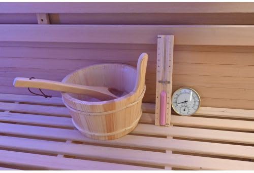 SANOTECHNIK Sauna LUXOR1 – Sauna & Infrarotsauna für 2 Personen 120×120×190cm, Harvia3,5kW Ofen, LED‑Licht, 8mm ESG‑Glas – Art.Nr. SB50120