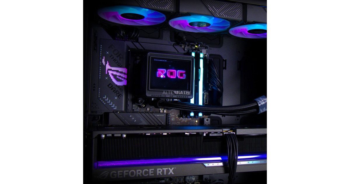 ALTERNATERyzen 9 - RTX  5080 Gaming pc Powered by ASUS  (Zwart/houtkleur | R9 9950X3D | RTX 5080 | 64 GB | 2 TB SSD)