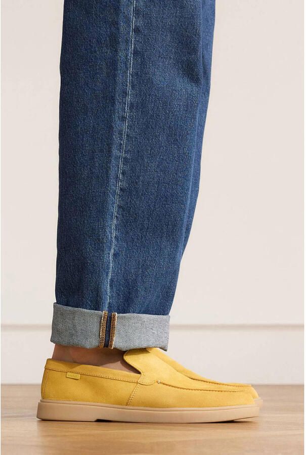 Manfield Heren Gele suède loafers